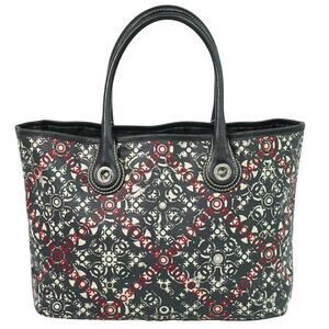 Chanel Coated Canvas Optic Coco Printed With Caviar Tote Multicolour